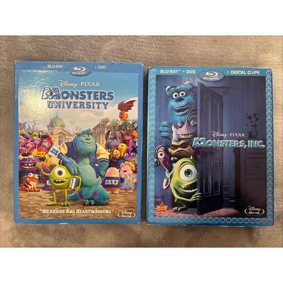 Monsters Inc And University special edition Blu-rays With Slip Covers Disney - Picture 1 of 9